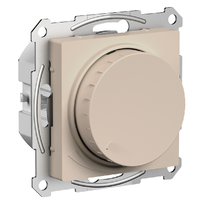 ATLASDESIGN СВЕТОРЕГУЛЯТОР (диммер) повор-нажим,  LED, RC, 400Вт, мех., ПЕСОЧНЫЙ Systeme Electric ATN001223