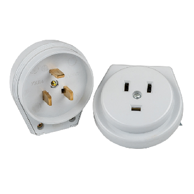 Разъем РШ-ВШ 32А 250В 2P+PE (СУ) пластиковый белый Simple EKF AS-250-H-02