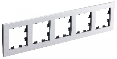 ATLASDESIGN NATURE рамка пятипостовая, МЕТАЛЛ СЕРЕБРО Systeme Electric ATN312105