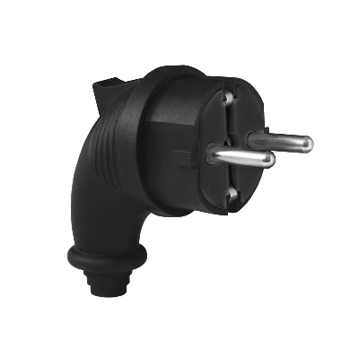 Вилка угловая c/з каучук 16А 250В IP44 (еврослот) UNIVersal 1241