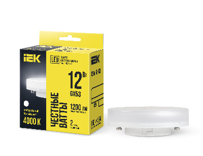 Лампа светодиодная T75 таблетка 12Вт 230В 4000К GX53 IEK LLE-T80-12-230-40-GX53