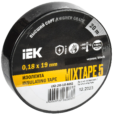 Изолента ПВХ черная 19мм 20м IEK UIZ-20-10-K02