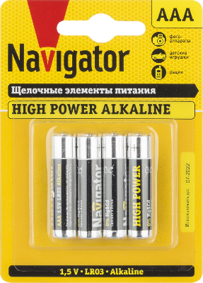 Батарейка NBT-NE-LR03-BP4 Navigator Group 94751 17000