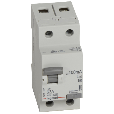 ВДТ RX3 - 2П - 63 А - тип AC - 100 мА - 2 модуля Legrand 402030