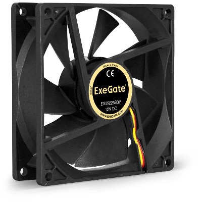 Вентилятор для корпуса 12В DC, 92x92x25 мм, 3pin, 2100RPM, 25dBA, подшипник скольжения