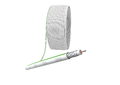 Кабель коаксиальный SAT 703 B 75 Ом CCS,  оплётка Al 75% PVC белый 100м ЭРА SIMPLE SL-B-75-PVC100