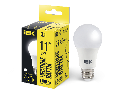 Лампа светодиодная A60 груша 11Вт 230В 4000К E27 IEK LLE-A60-11-230-40-E27