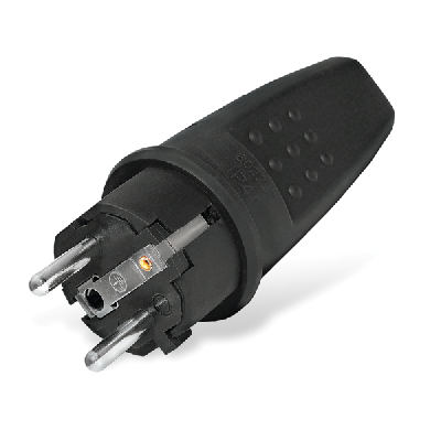 Вилка прямая c/з каучук 16А 250В IP44 (еврослот) UNIVersal 602227