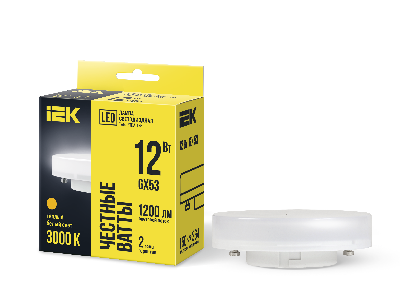 Лампа светодиодная T75 таблетка 12Вт 230В 3000К GX53 IEK LLE-T80-12-230-30-GX53